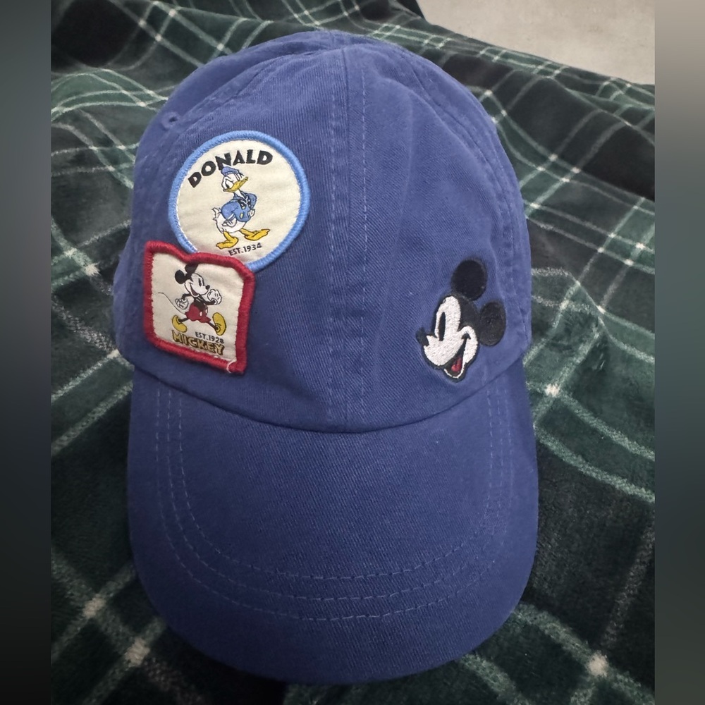 Disney Kids Blue Baseball Cap with Mickey & Donald Patches